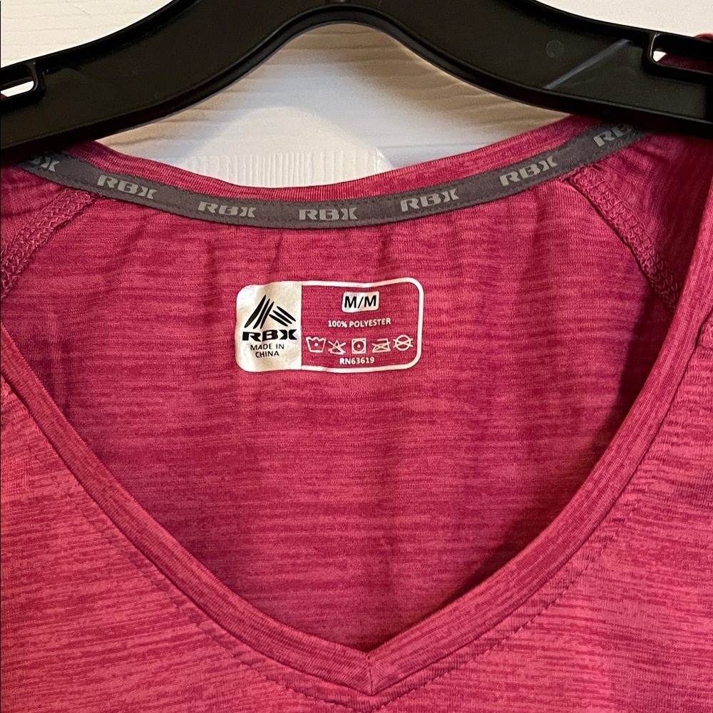 RBX Heathered Magenta V-Neck Active Shirt